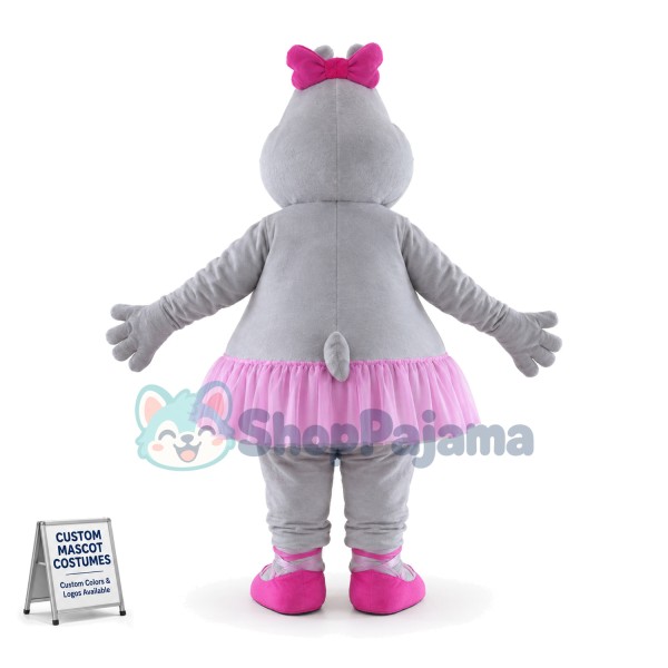 Ballerina Hippo Mascot Costume 