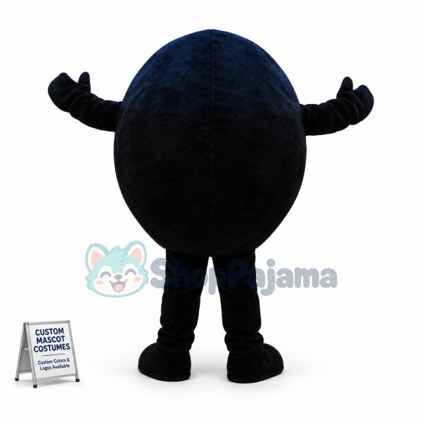 Black Ball With Sunglasses Mascot Costume 	