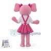 Cute Pink Girl Elephant With Skirt Mascot Costume 