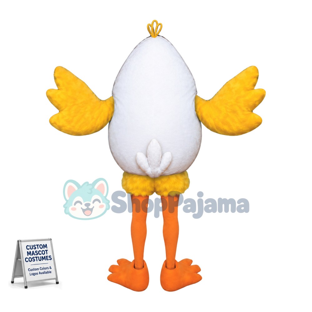 Hatching Chick Hard Boiled Egg Mascot Cartoon Costume Adult Size	