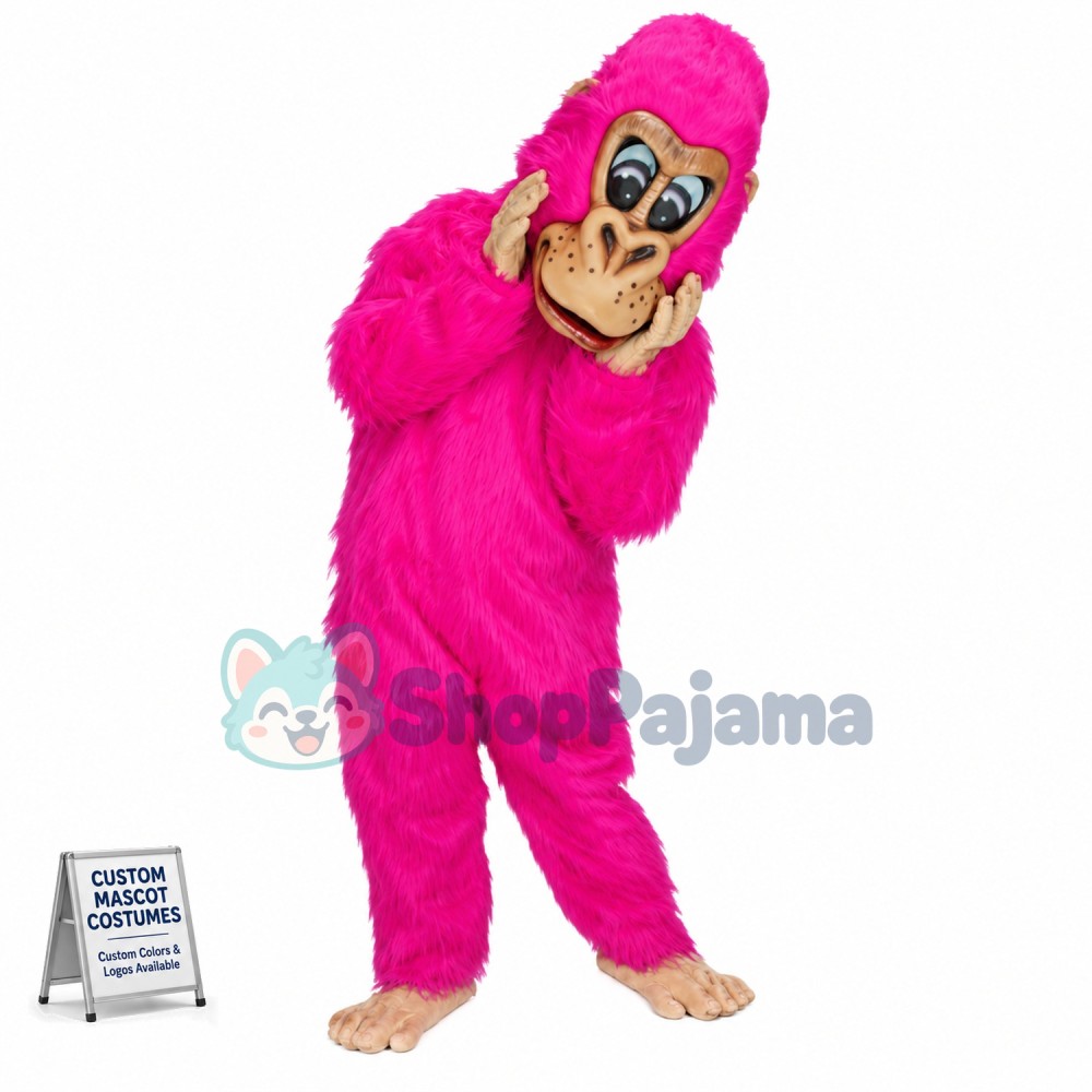 Pink Gorilla Mascot Adult Costume 
