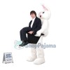 White Rabbit With Top Hat Mascot Adult Costume 
