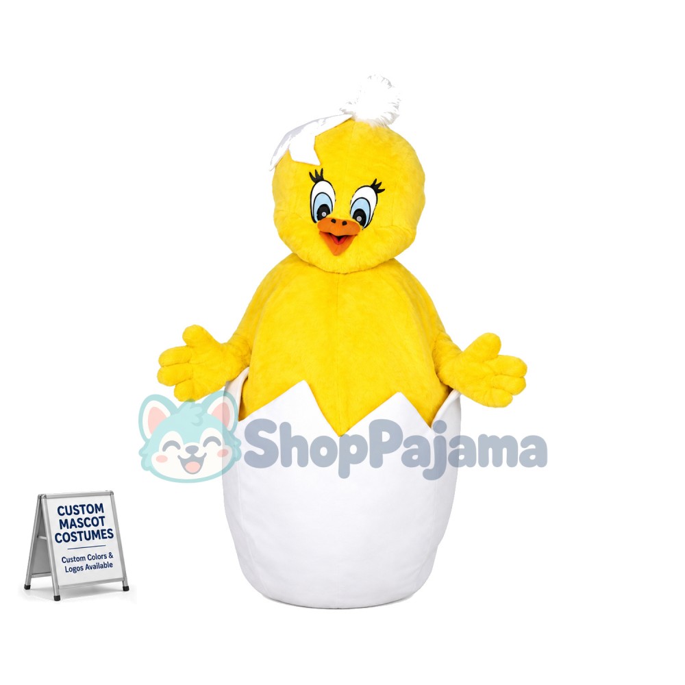 Adorable Newborn Chicken In Egg Shell Mascot Costume	
