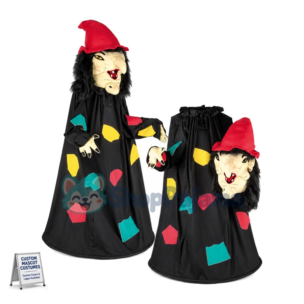 Scary Old Witch Mascot Costume 