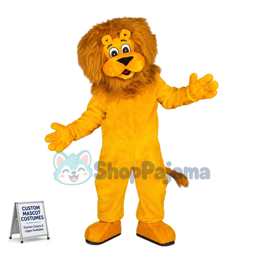 Lovely Yellow Lion Mascot Costume