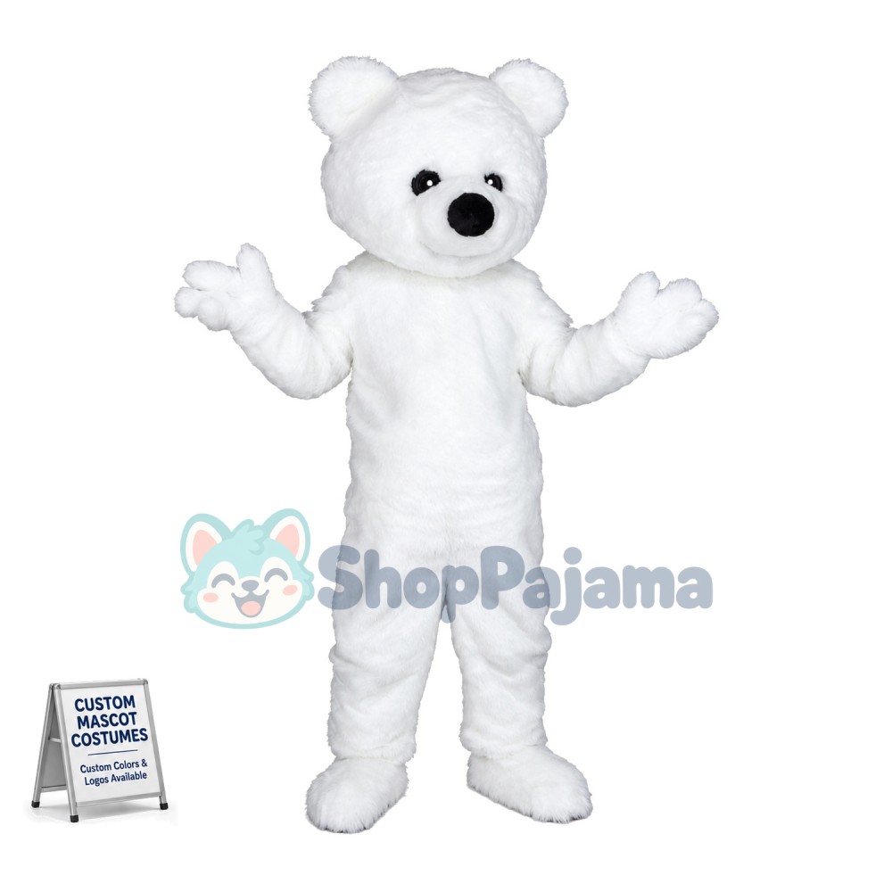 Adorable White Bear Mascot Costume