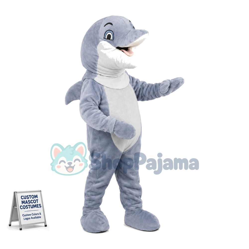 Lovely Grey Dolphin Mascot Costume 