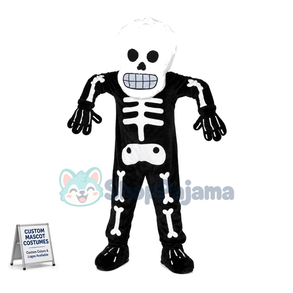 Halloween Skeleton Mascot Costume 