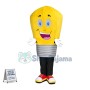 Deluxe Cartoon Yellow Light Bulb Mascot Costume 