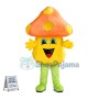 Adult Cartoon Orange Mushroom Mascot Costume 