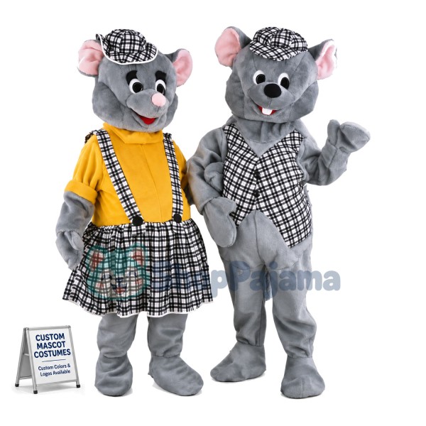 Mouse Couple Mascot Costume Fancy Dress Outfit 	