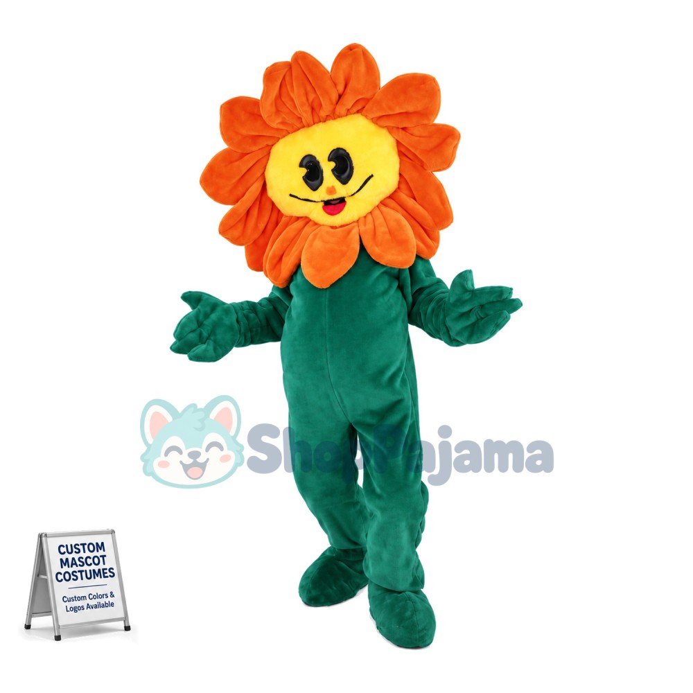 Adult Cartoon Sun Flower Mascot Costume 