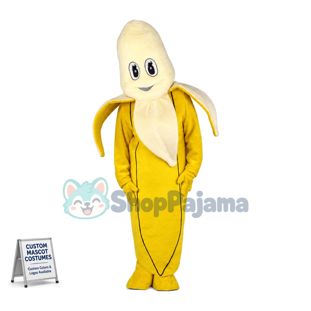 Adult Cartoon Peeled Banana Mascot Costume