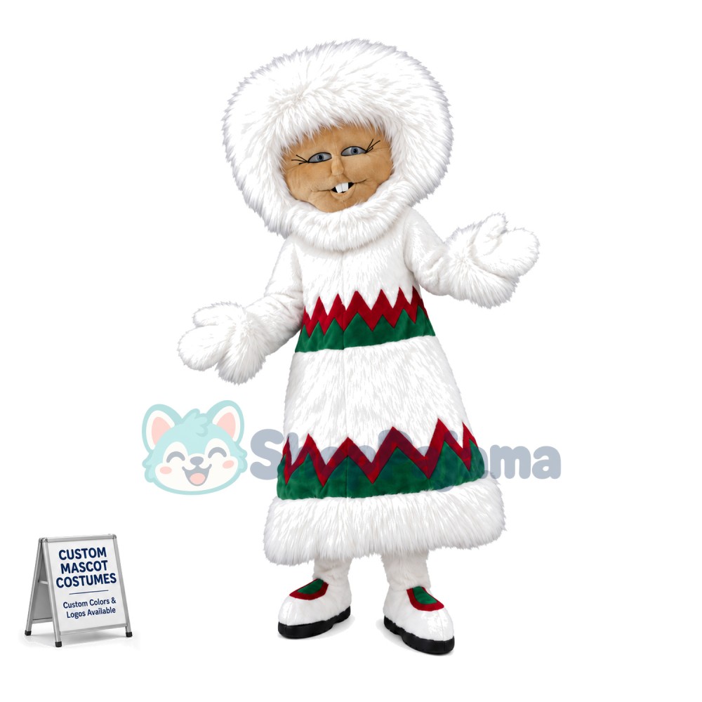Eskimo Woman Mascot Costume  