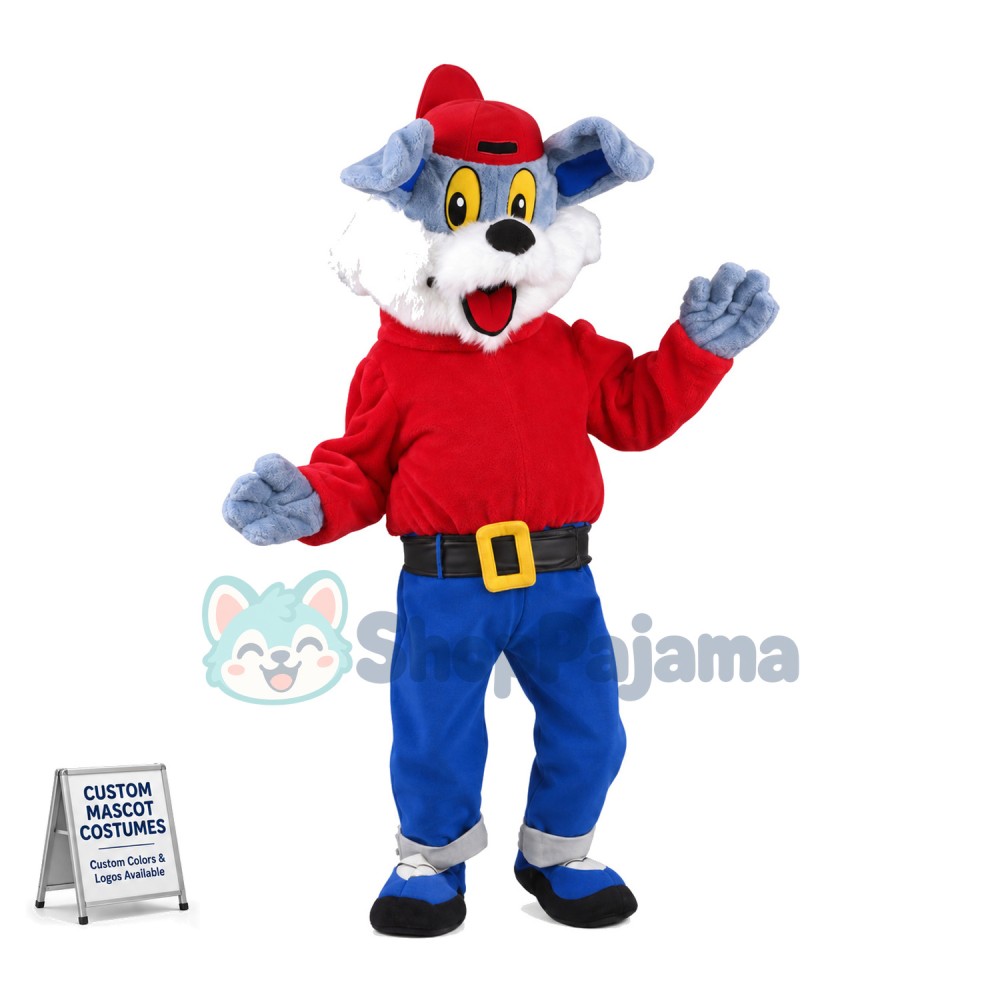 Lovely Blue Dog Plush Mascot Costume Fancy Dress Outfit