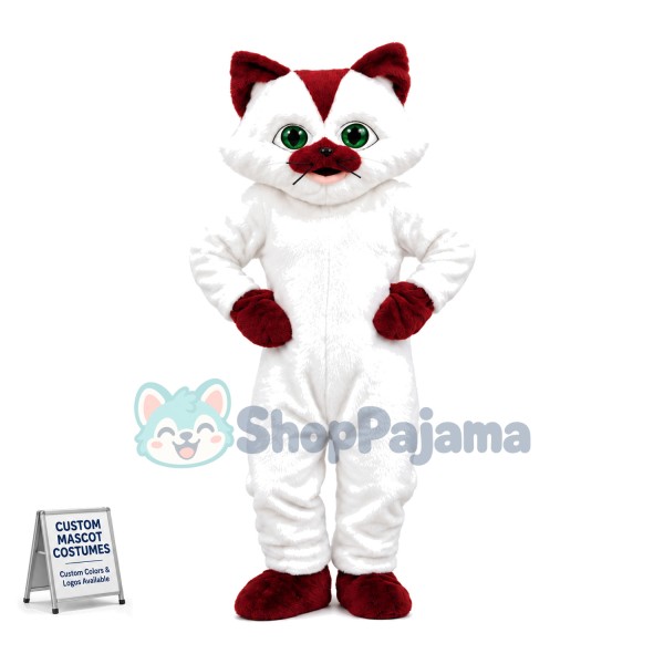 White Cat Mascot Costume 