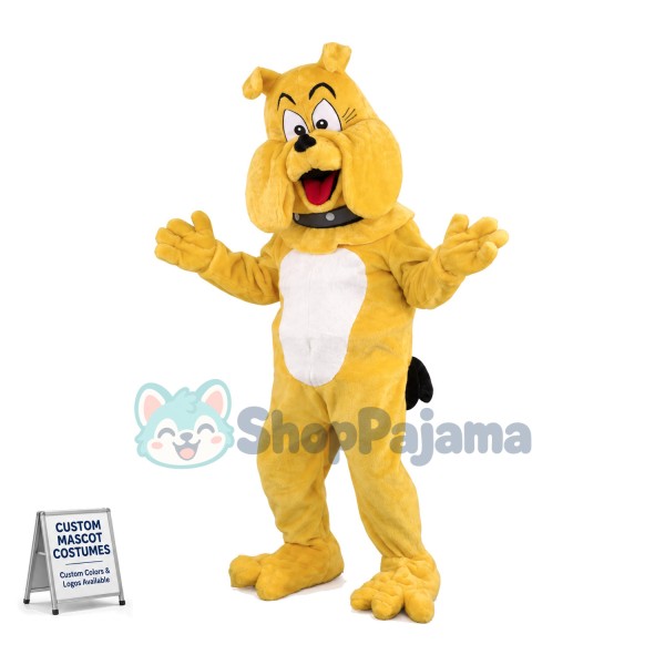 Lovely Yellow Bulldog Mascot Costume  