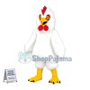 White Rooster Long Fur Mascot Costume 