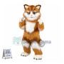 Brown & White Cat Long Fur Mascot Costume 