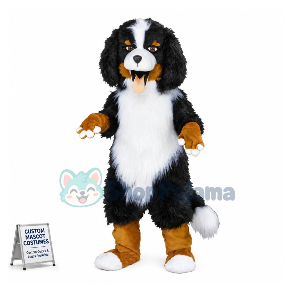 Lovely Bernese Mountain Dog Mascot Costume 