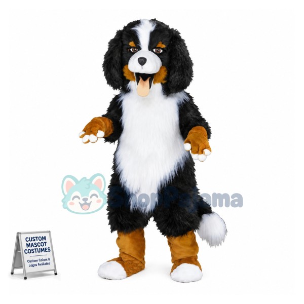 Lovely Bernese Mountain Dog Mascot Costume 
