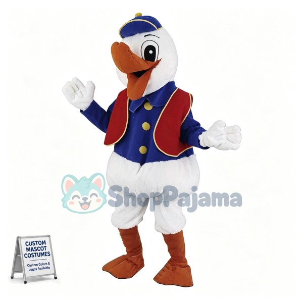 White Duck Mascot Costume Fancy Dress Outfit