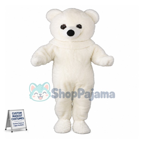 Long Plush White Bear Mascot Costume