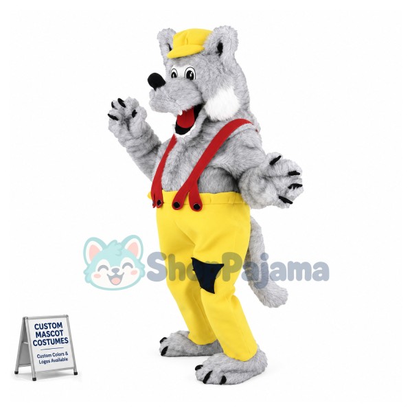 Big Bad Wolf Long Fur Mascot Costume