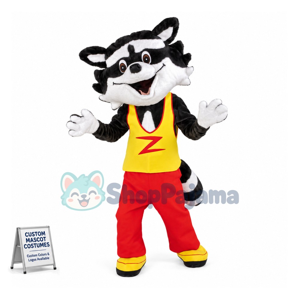 Black Raccoon Mascot Costume Fancy Dress Outfit