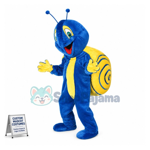 Lovely Blue Snail Mascot Costume