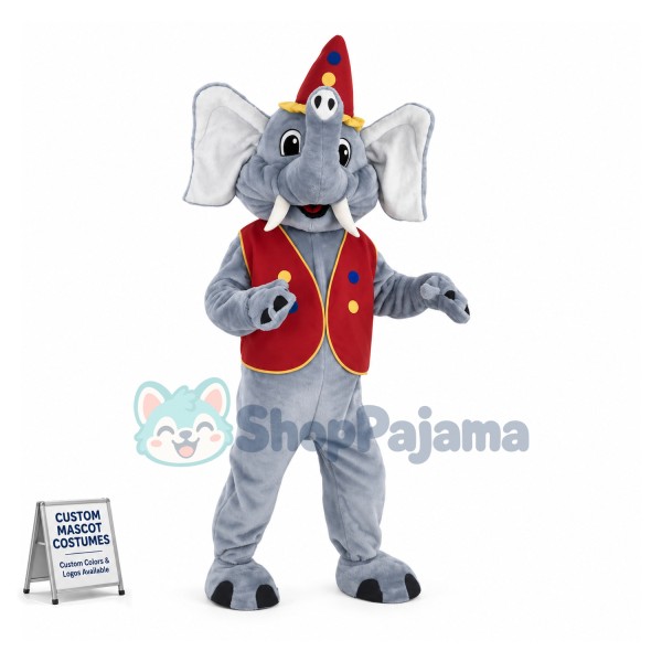 Circus Grey Elephant Mascot Costume 