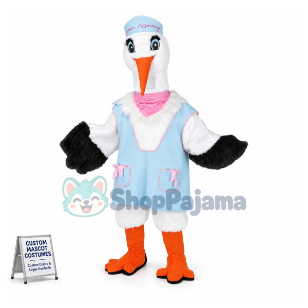 Lady Stork Mascot Costume 