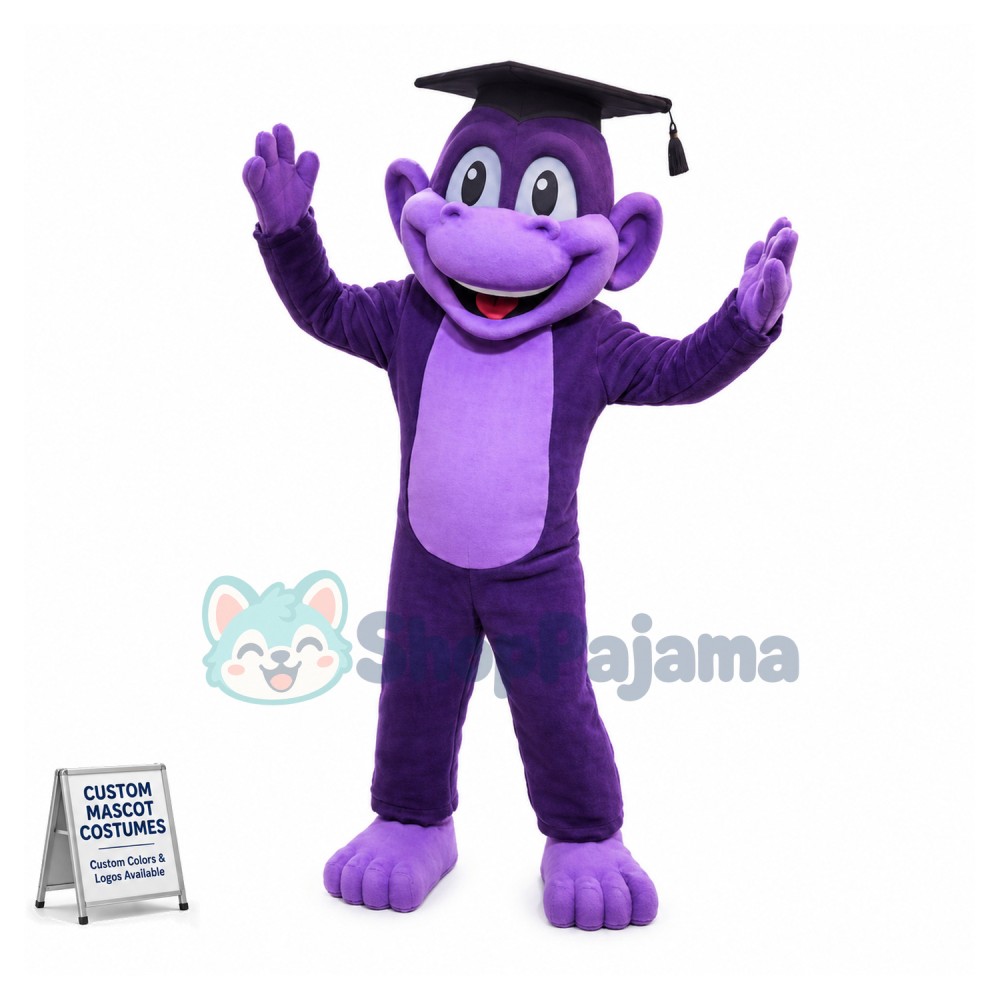 University Purple Monkey Mascot Costume 