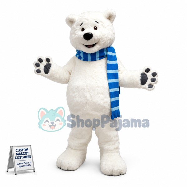 Lovely White Bear Mascot Costume 