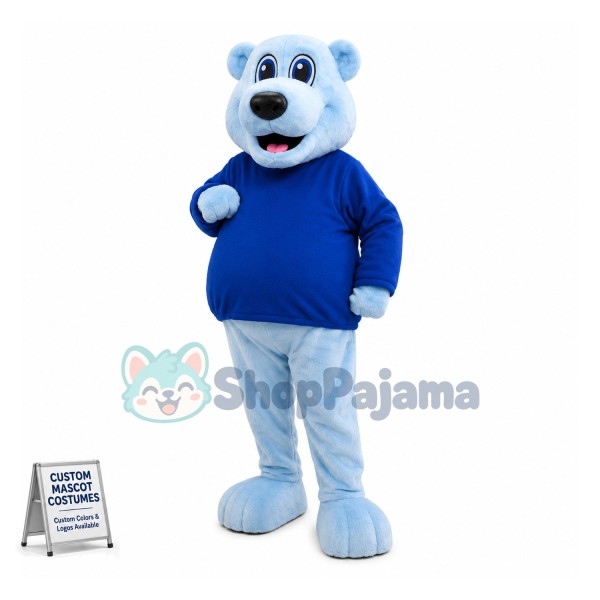 Lovely Blue Bear Mascot Costume 