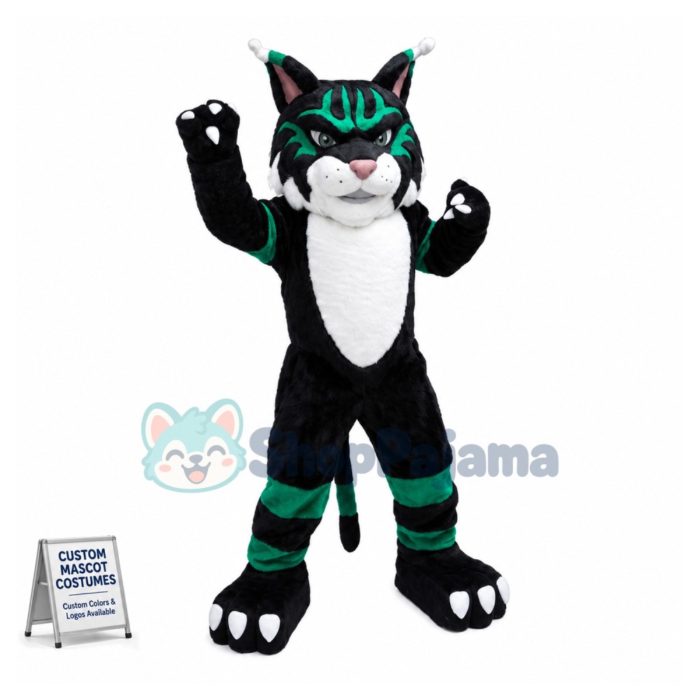 Confident Wildcat High School Mascot Costume 