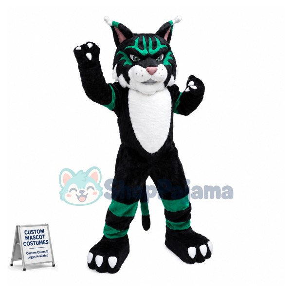 Confident Wildcat High School Mascot Costume 