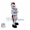 Power Gray Mustang Mascot Adult Costume 
