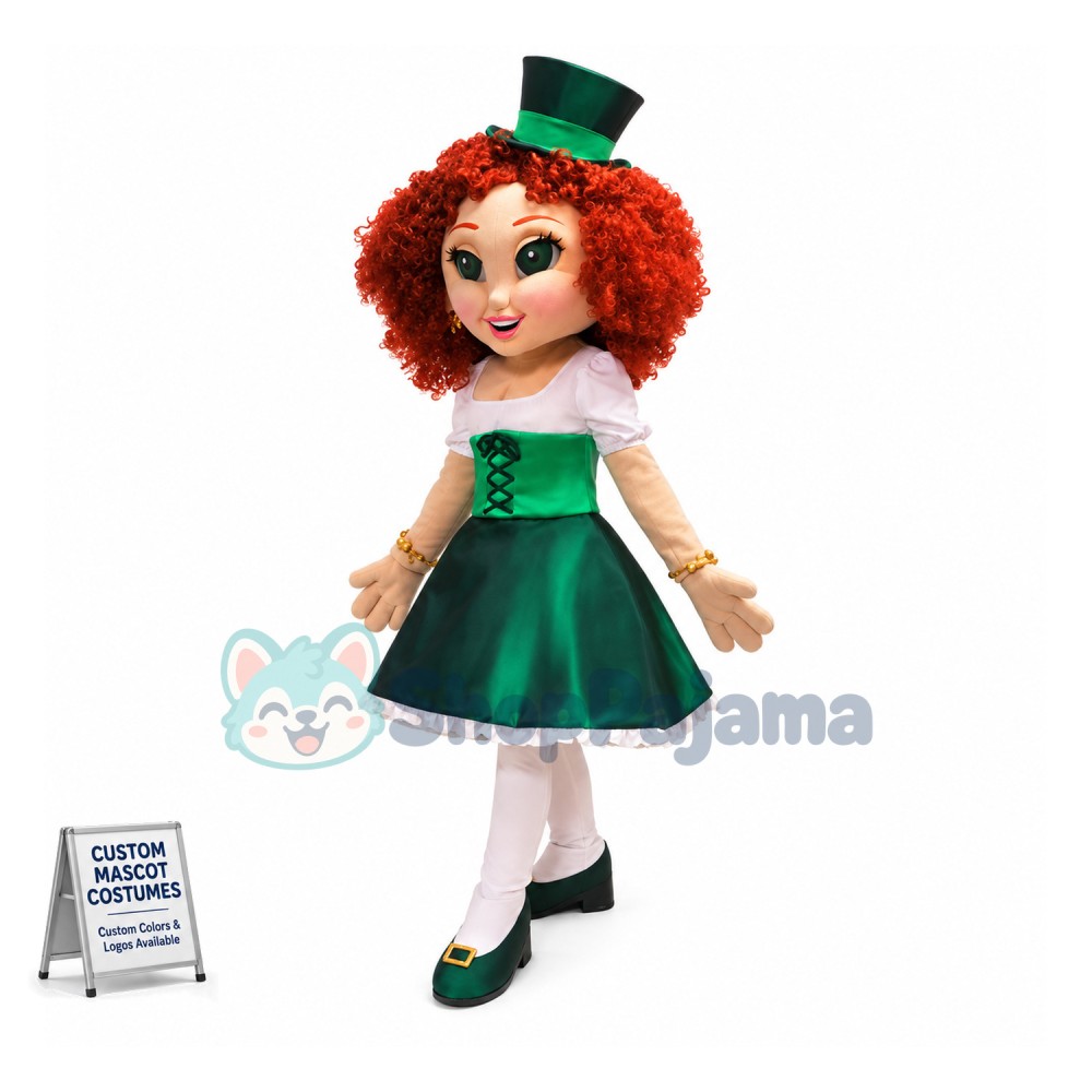 Lady Leprechaun Mascot Costume 