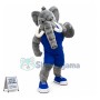 University Power Fierce Gray Mastodon Mascot Costume 