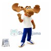 Polite Light Brown Moose Mascot Adult Costume 