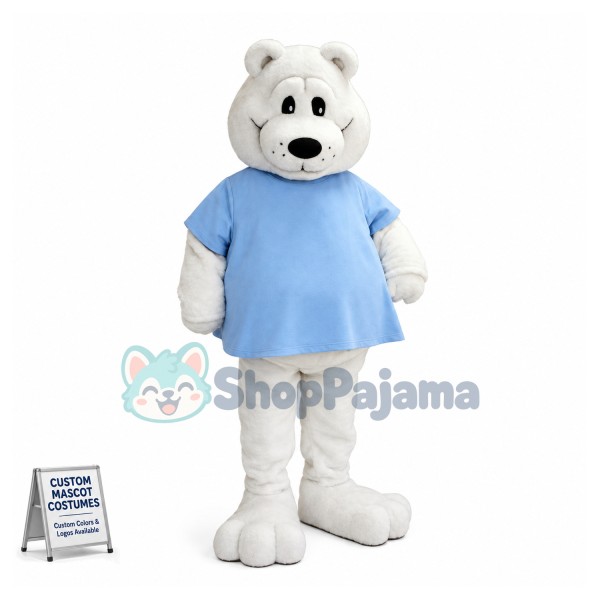 Amiable White Bear Mascot Adult Costume 