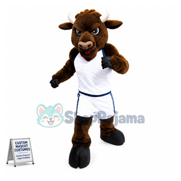University Power Brown Bison Mascot Costume 
