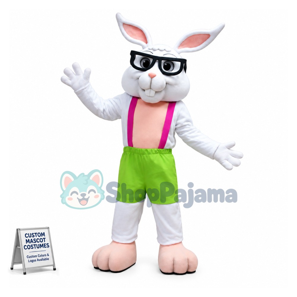 Adorable White Rabbit Mascot Adult Costume 