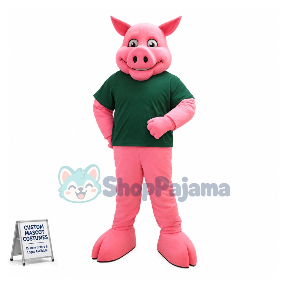 Adorable Pink Pig Mascot Adult Costume 