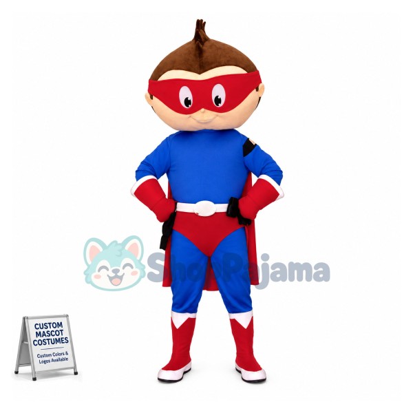 Hero Kid Mascot Adult Costume 