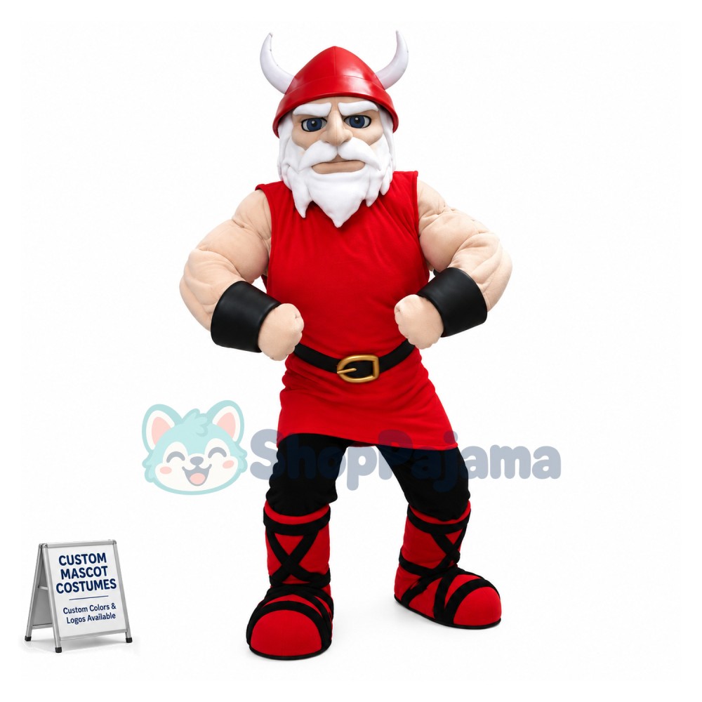 Red Viking Mascot Costume 