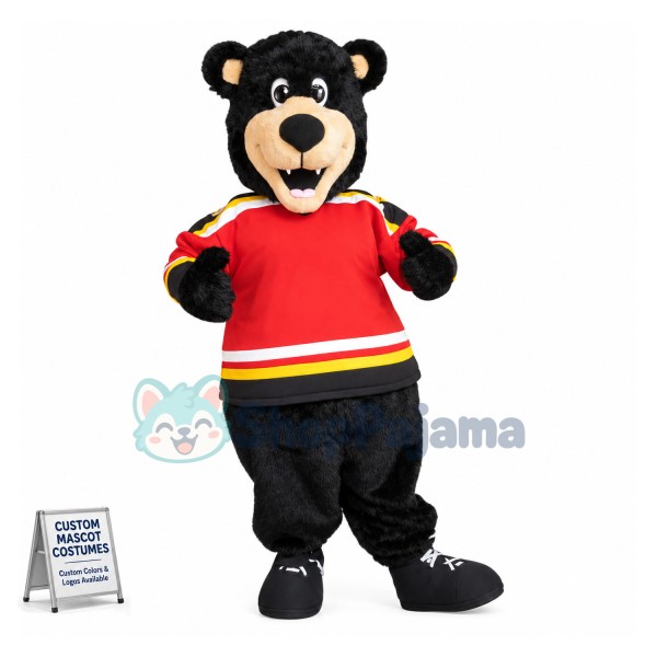 Lovely Sports Black Bear Mascot Costume	