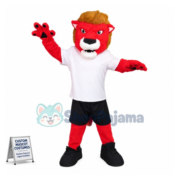 University Fierce Red Lion Mascot Costume 