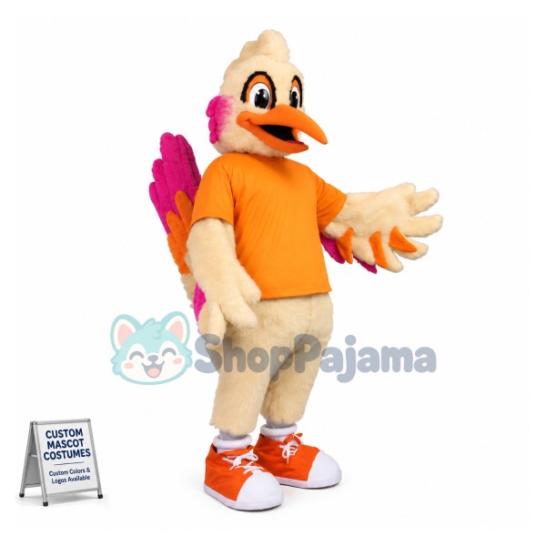 Beige Roadrunner Mascot Costume 